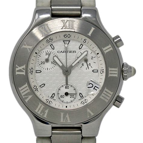 cartier must 21 chronoscaph w10184u2|Cartier Must 21 Chronoscaph Unisex Watch W10184U2.